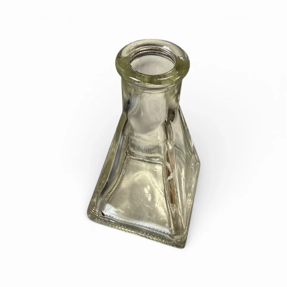Vintage Clear Glass Pyramid‎ Vase